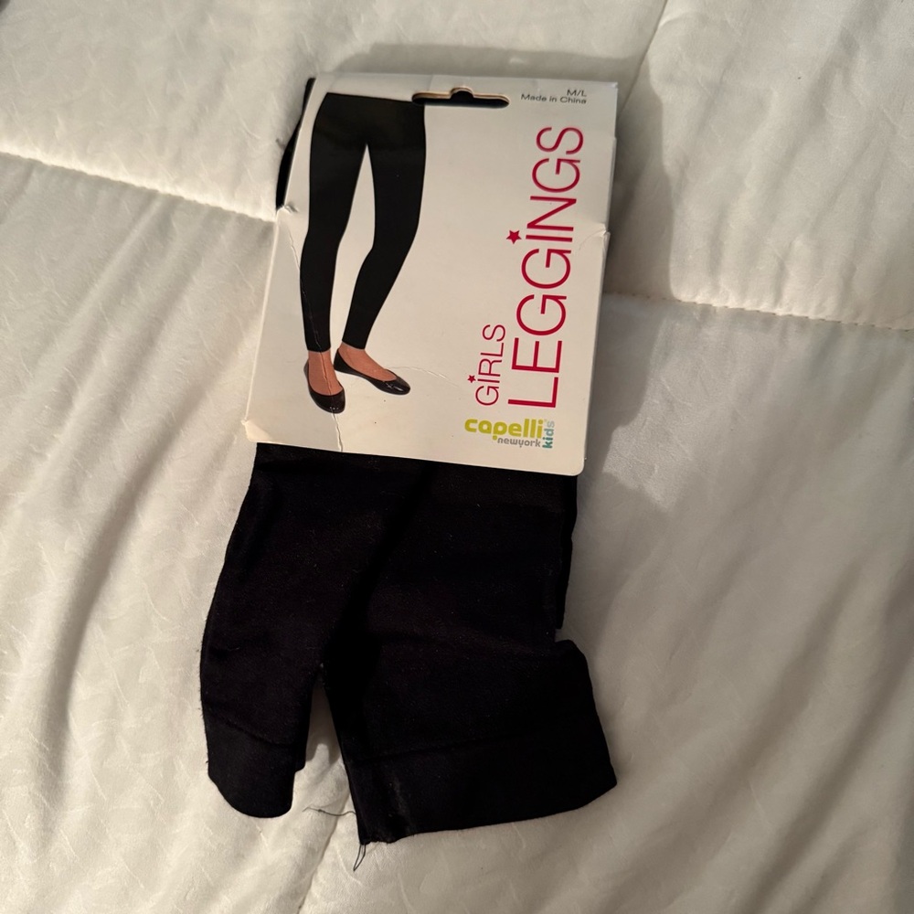 Capelli Kids Black Footless Tights Medium Large 12 - 16 NWT